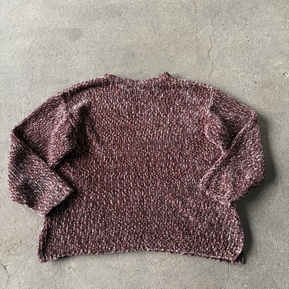 Vintage Carolyn Taylor Sweater Womens XL Brown Maroon Chunky Knit Holiday 90s - Picture 4 of 8